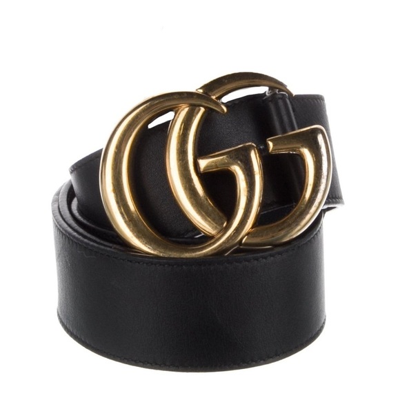 Gucci Black Double G Logo Leather Belt 75•30​​ main image 5
